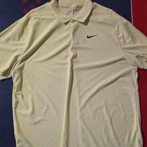 Nike Men's Light Yellow Polo Shirt